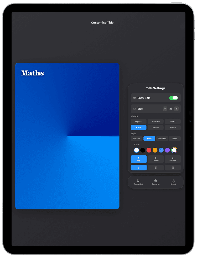 Custom cover design on iPad